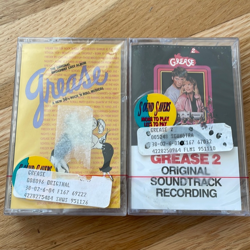 🎉HP 5/29🎉NIB Grease & Grease 2 Cassette Tapes
